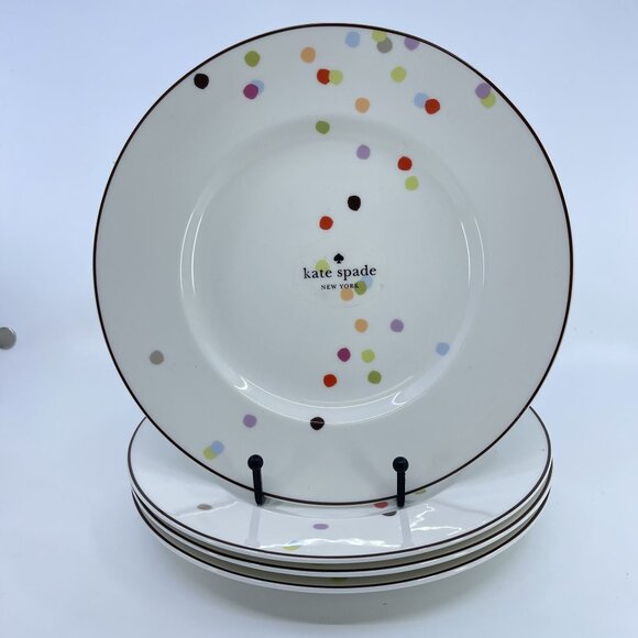 kate spade market street confetti pattern dinner plates set of 4 9 1/2" - Picture 2 of 5